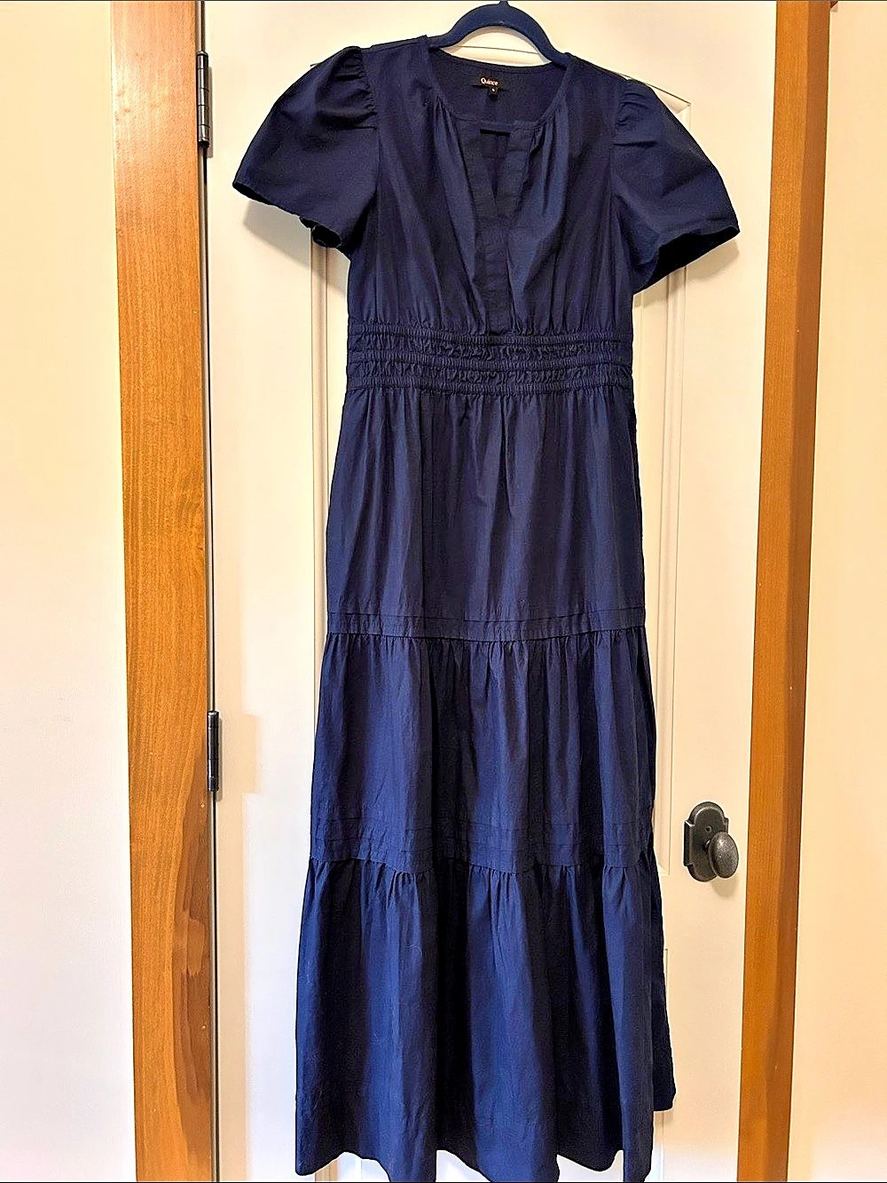 Quince 100% Organic Cotton Poplin Tiered Maxi Dress